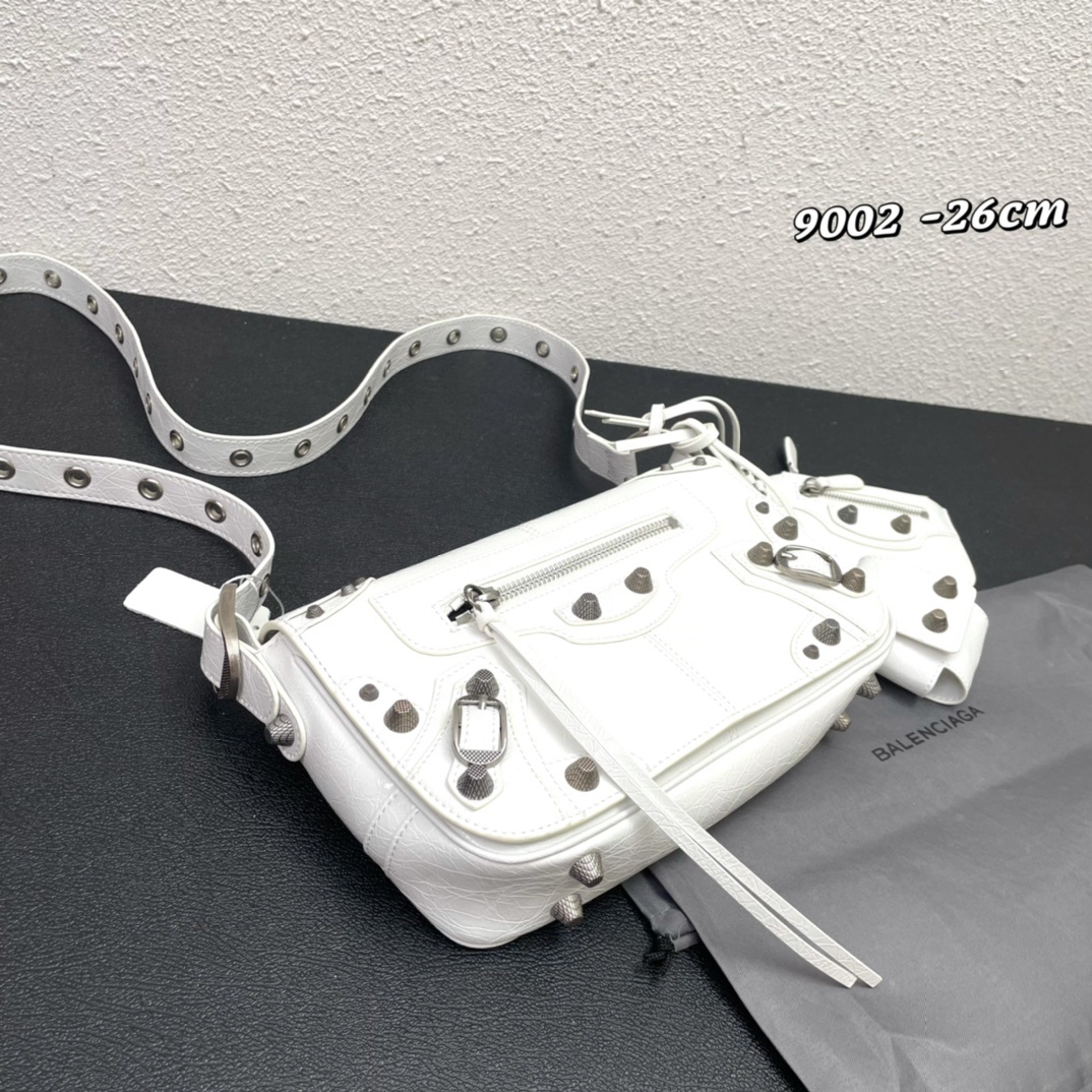 Hourglass iconic Le Cagole XS Leather Duffle White Bag - Gorchic - $183.99