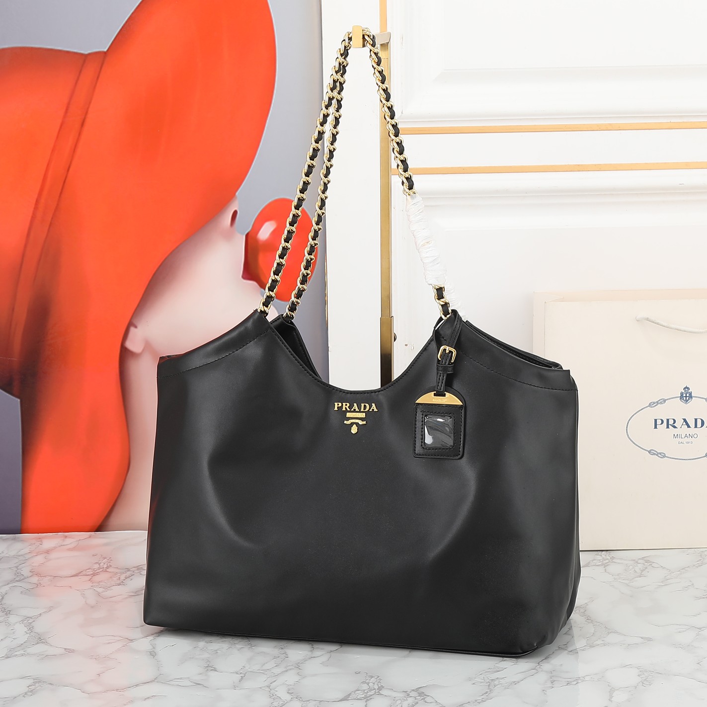 Saffiano texture New 21 Tote Shopping Bag - Gold Label Bag - Gorchic - $163.99