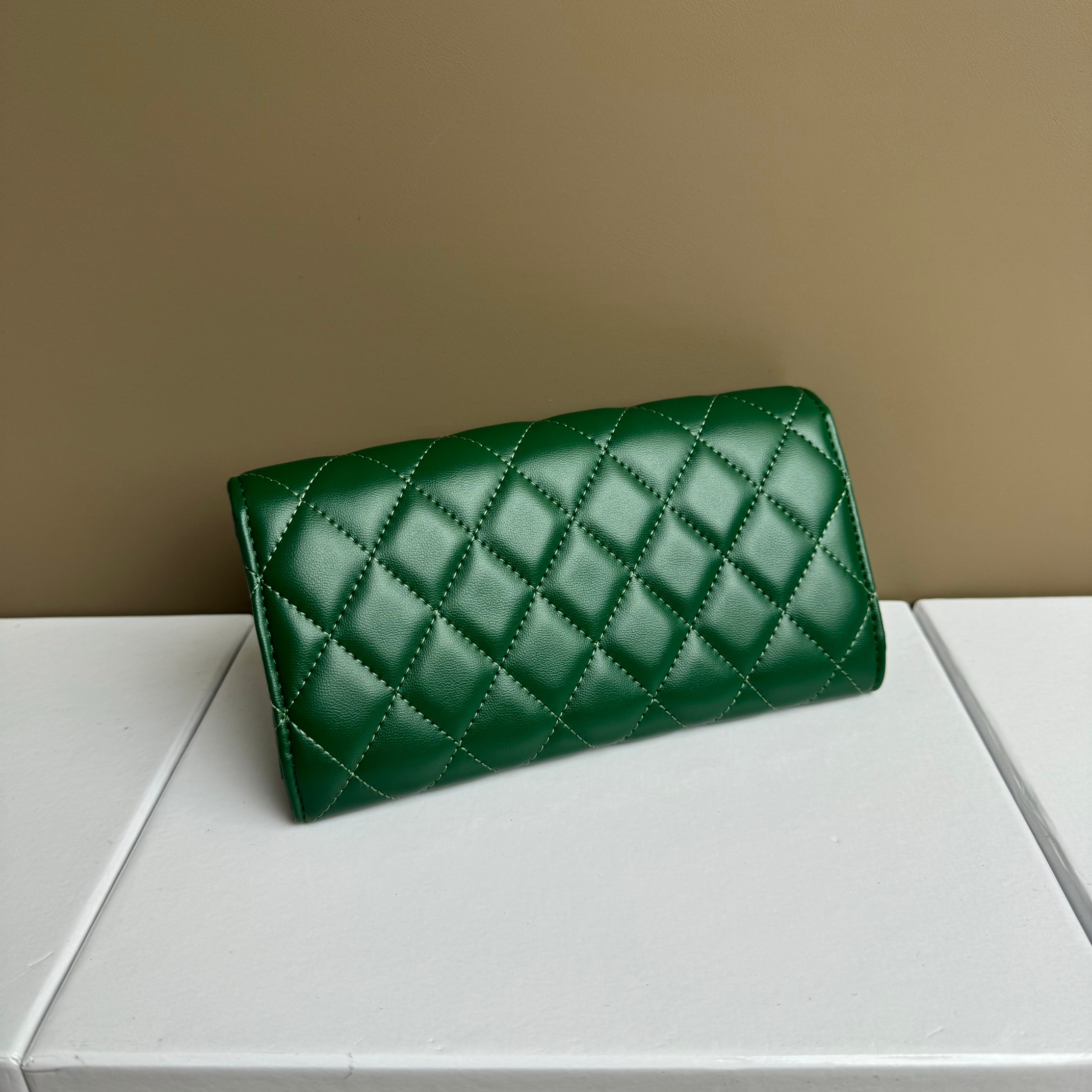 CC Inspired Counterfeit Caviar Sheepskin Wallet-Green Wallet - Gorchic - $59.99
