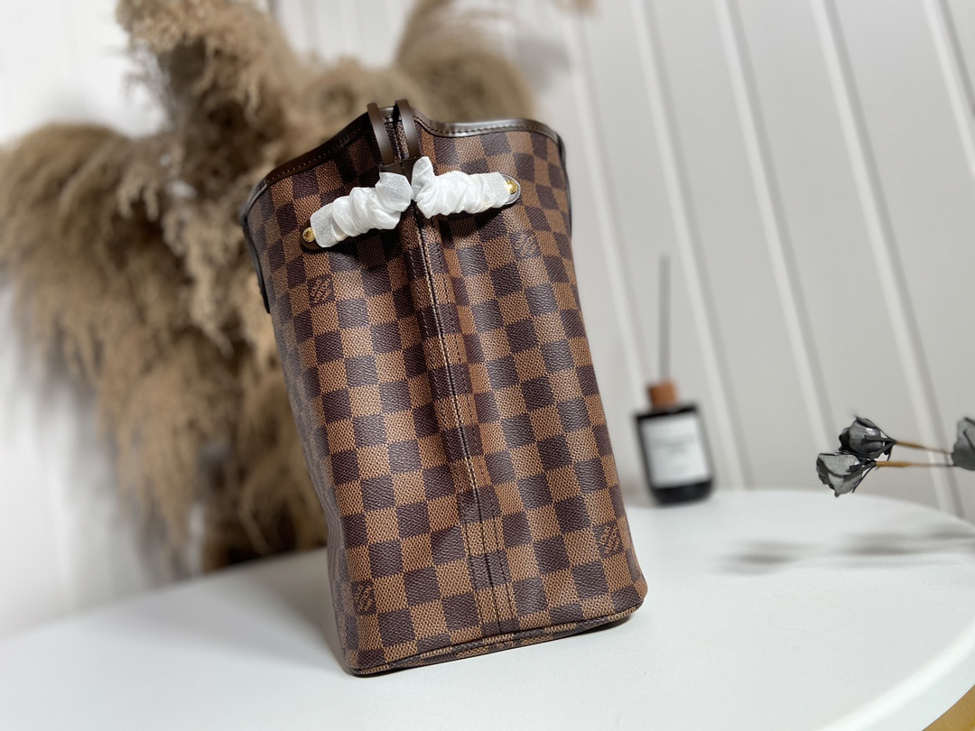 Designer Monogram  Damier Ebene Canvas Neverfull MM Rose Ballerine - Bag - Gorchic - $110.99