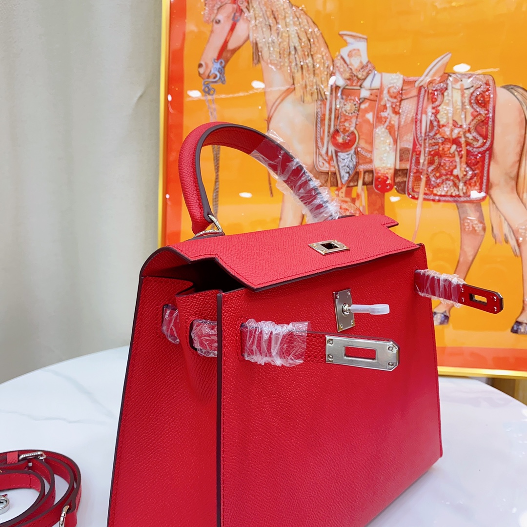 H-Inspired Kelly Haze Red Silver Hardware - Bag - Gorchic - $156.99