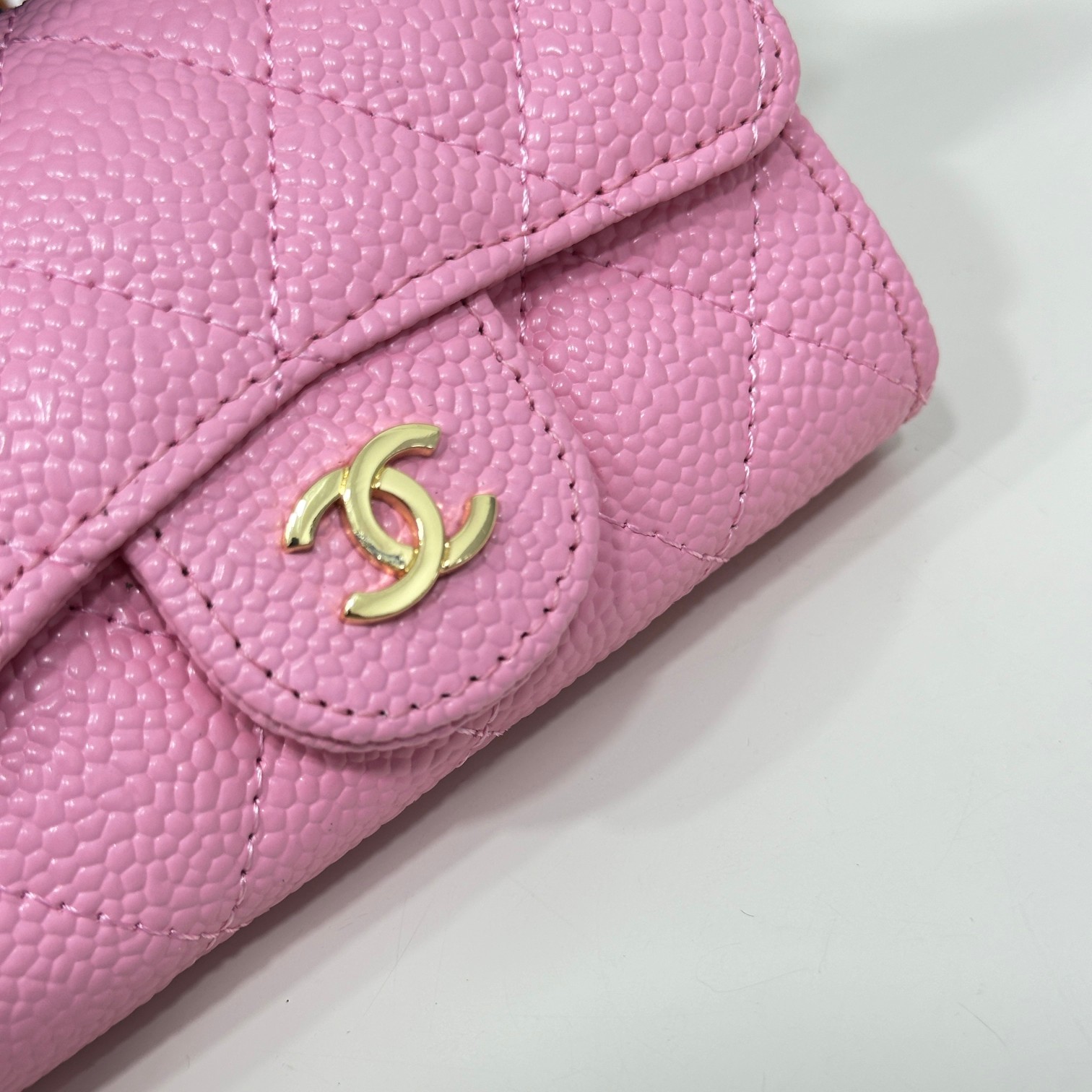 CC Inspired Pink Metallic Calfskin Quilted Flap Chain Waist Bag - Gorchic - $83.99