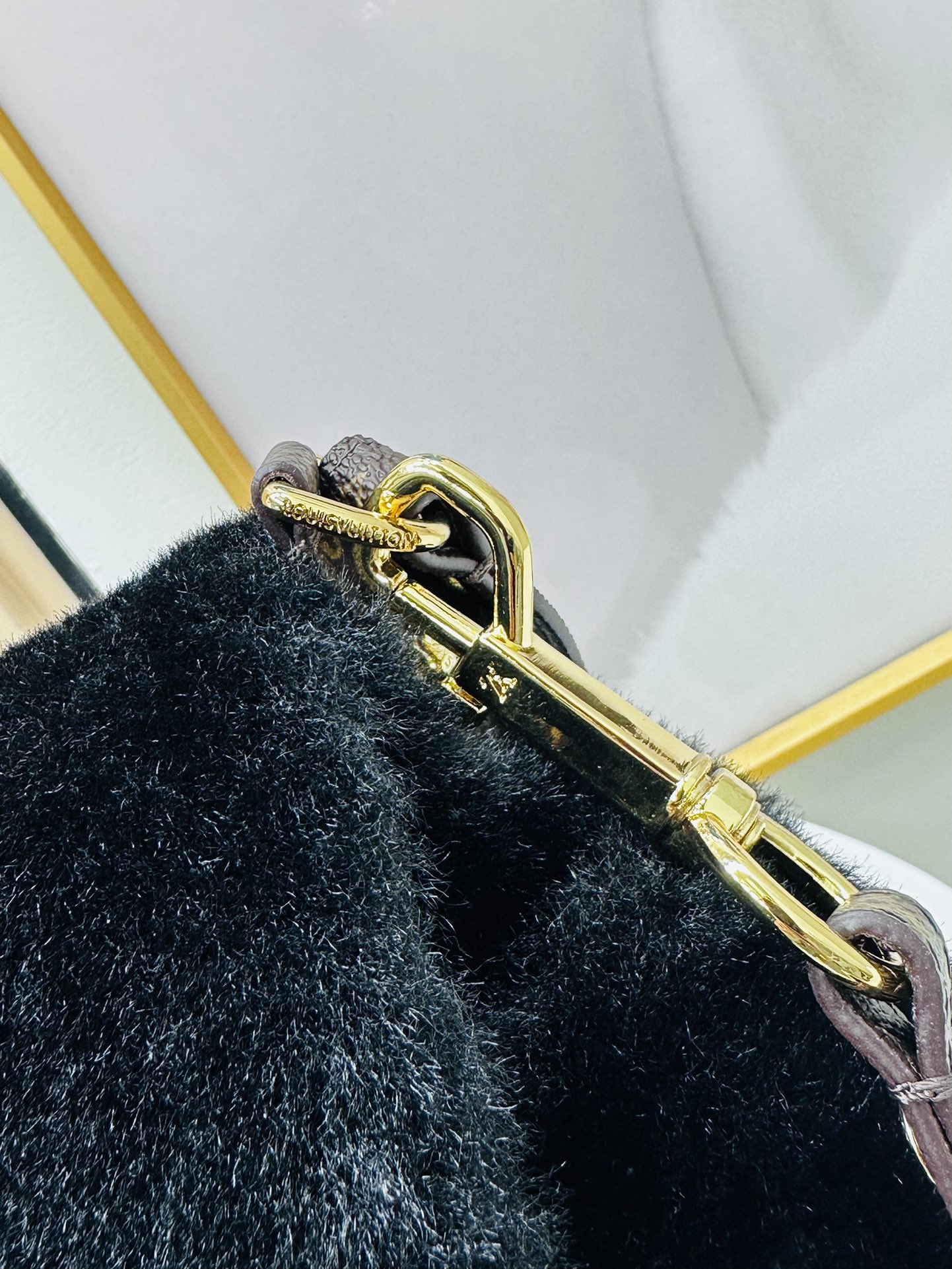 Designer Monogram Sunset Black Woolen Leather Bag - Gorchic - $128.99