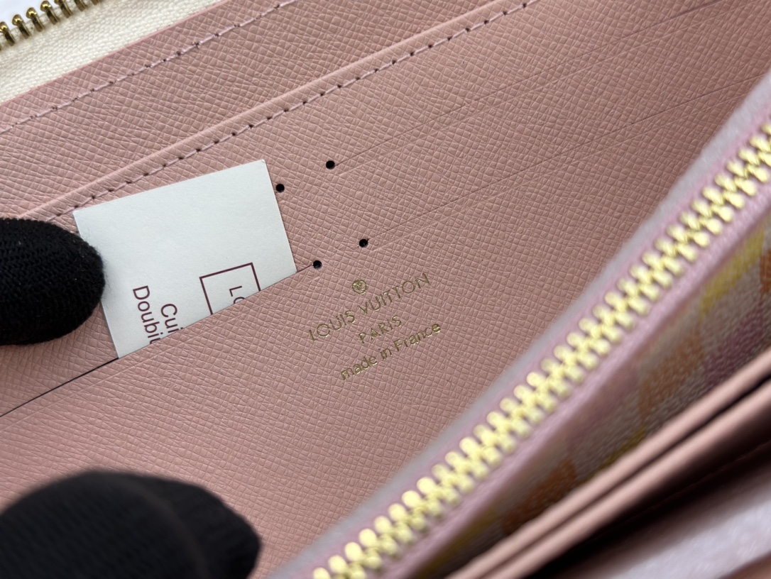 Designer Monogram  Damiericious Zippie Wallet Damier Canvas Wallet-Pink Plaid Wallet - Gorchic - $55.99