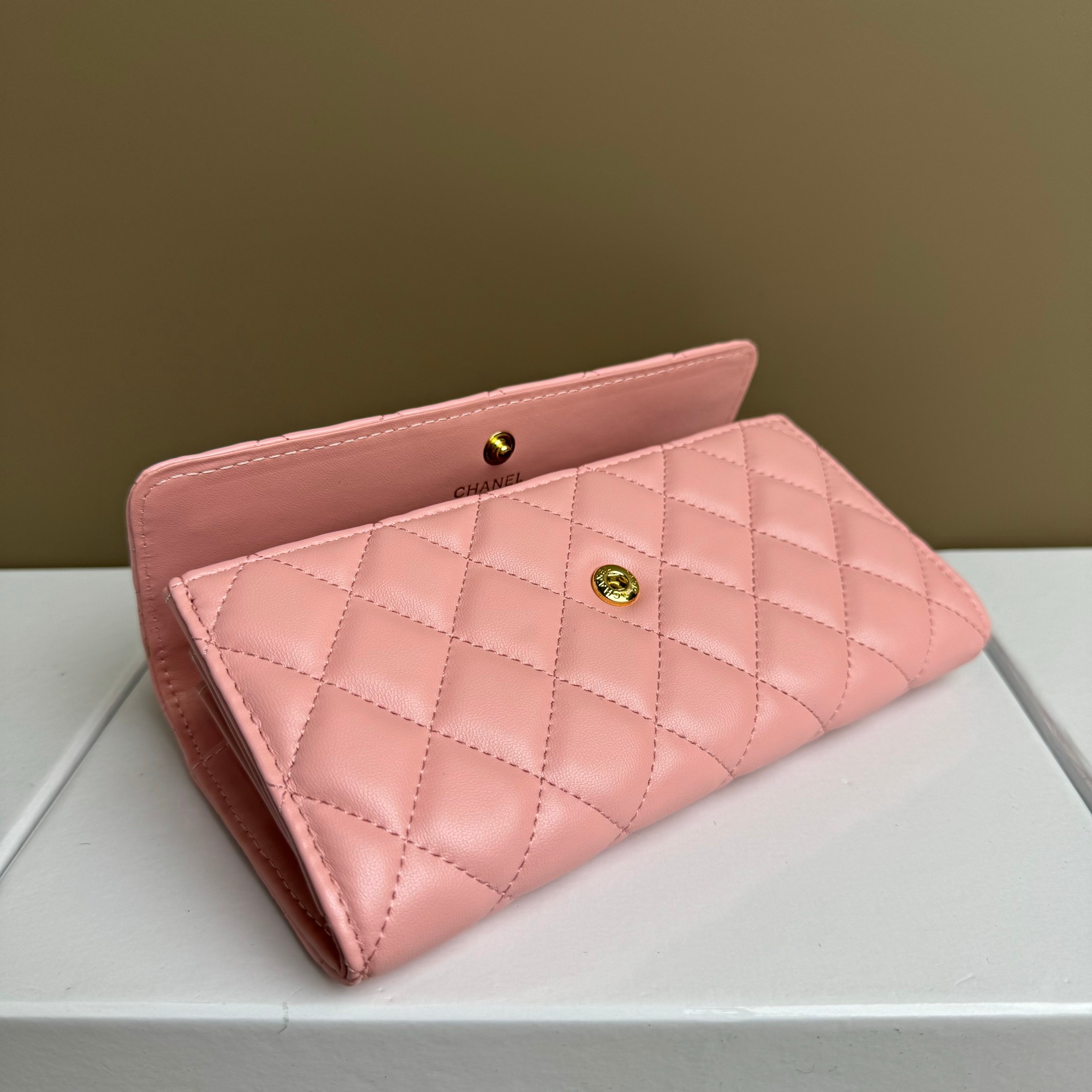 CC Inspired Counterfeit Caviar Leather Wallet-Pink Wallet - Gorchic - $59.99