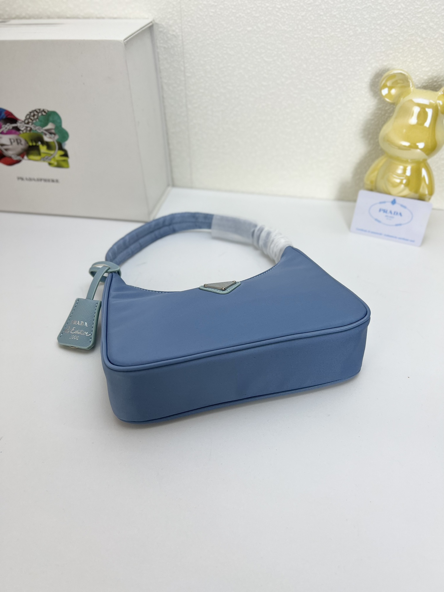 Saffiano texture Hobo Medieval Moon Bag - Blue Bag - Gorchic - $93.99