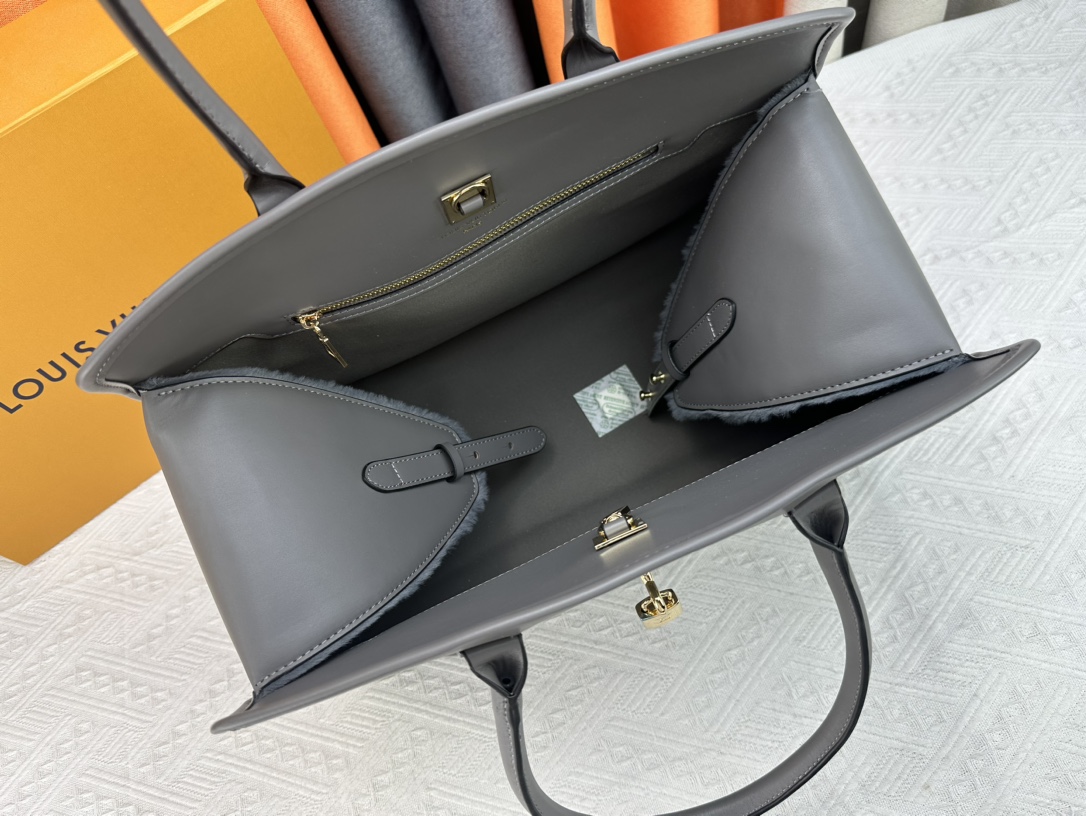 Designer Monogram City Steamer Large Handbag - Grey Bag - Gorchic - $164.99