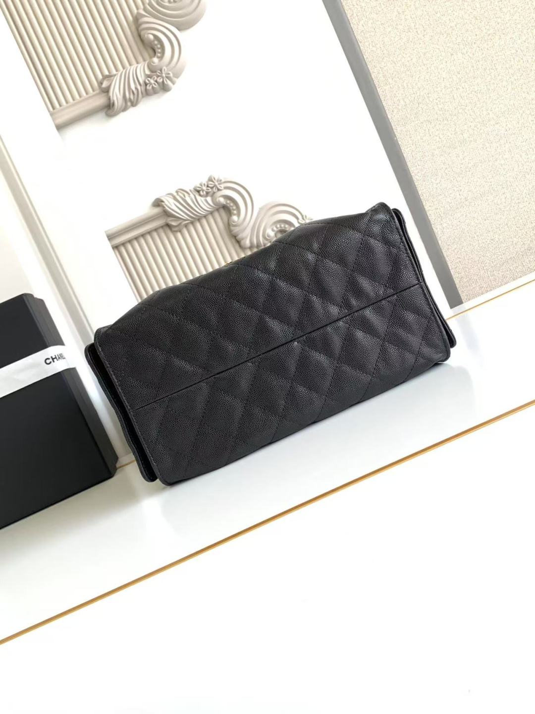 CC Inspired 25 Small Handbag Grained Calfskin & Gold-Tone Metal Black -Bag - Gorchic - $152.99