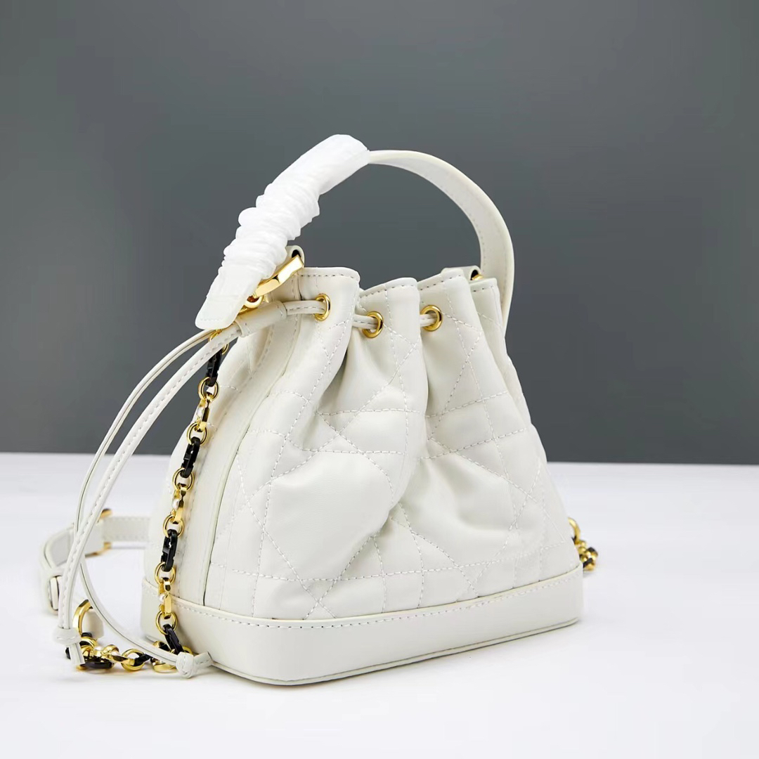 Small D Inspired Jolie Bucket Bag-White - Bag - Gorchic - $135.99