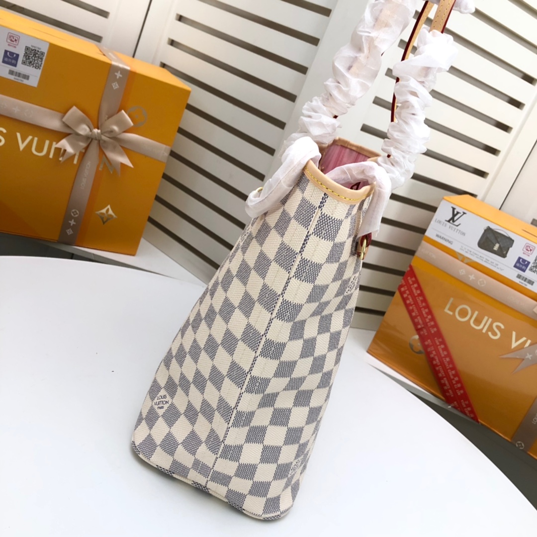 Designer Monogram  Damier Azur Canvas Neverfull GM - Bag - Gorchic - $118.99