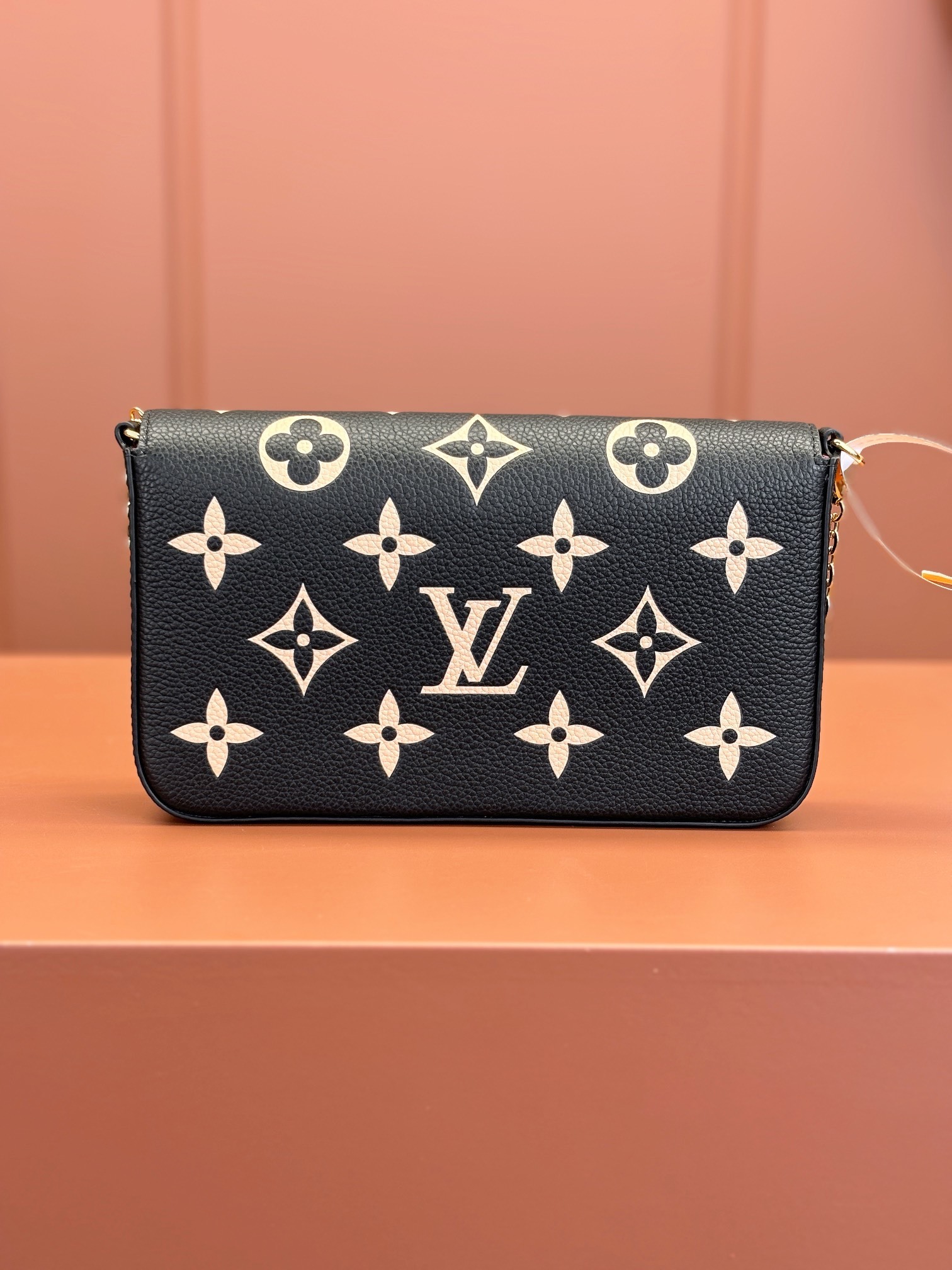 Designer Monogram POCHETTE FÉLICIE Chain Bag - Black Embossed Bag - Gorchic - $82.99