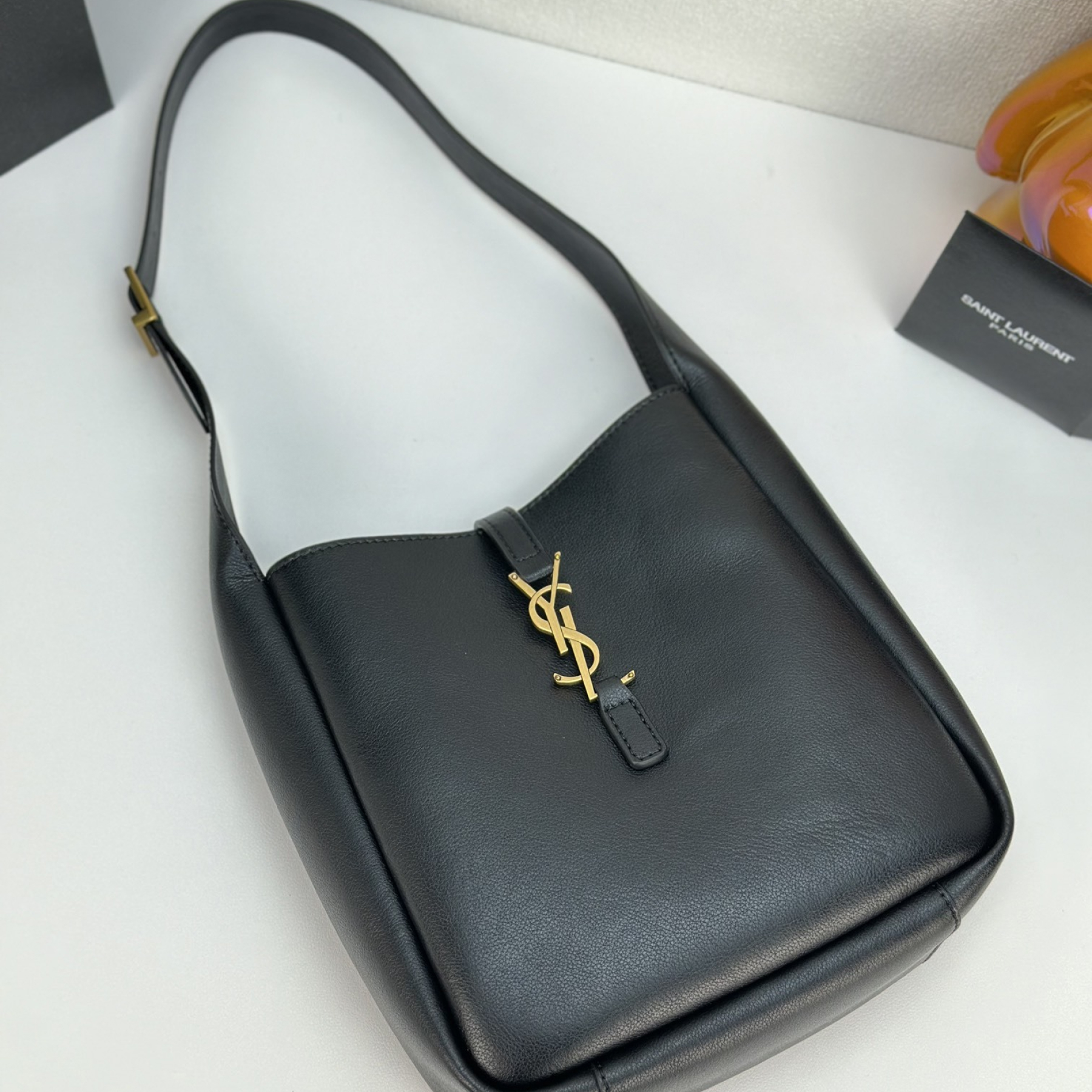 Lady Designer LE 5 À 7 small bag in soft python Black - Bag - Gorchic - $165.99