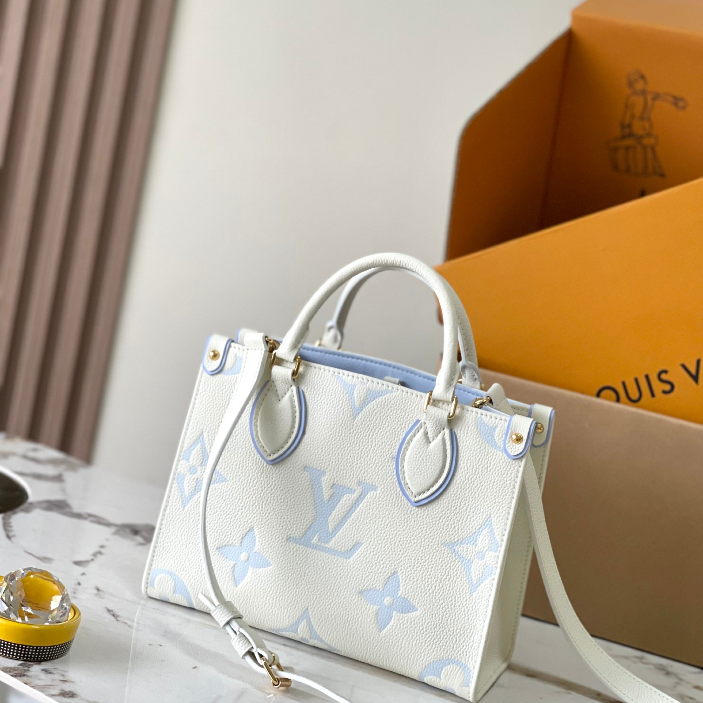 Designer Monogram Canvas Onthego PM Light Blue - Bag - Gorchic - $124.99