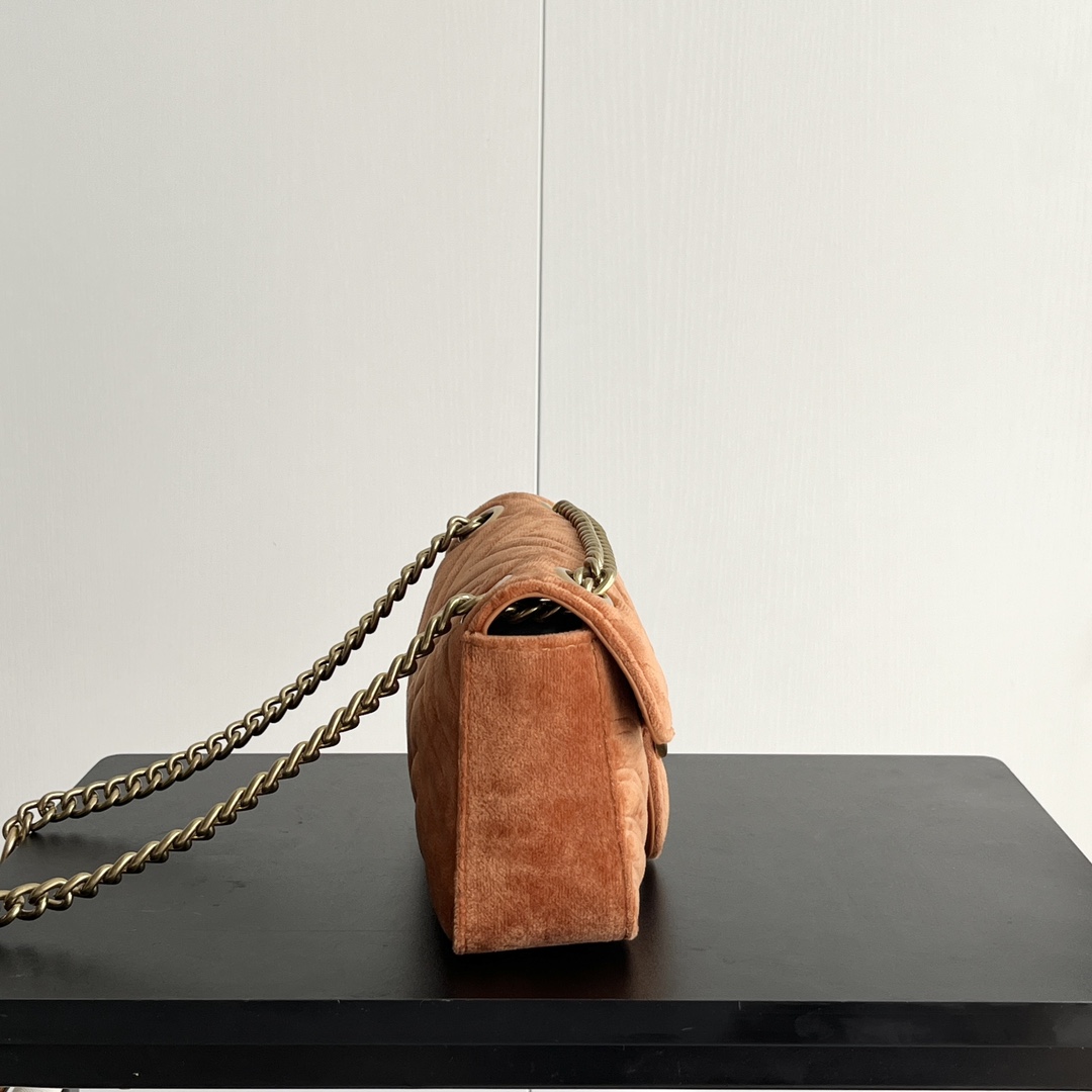 Double-G GG Marmont Veet Collection - Orange Bag - Gorchic - $131.99