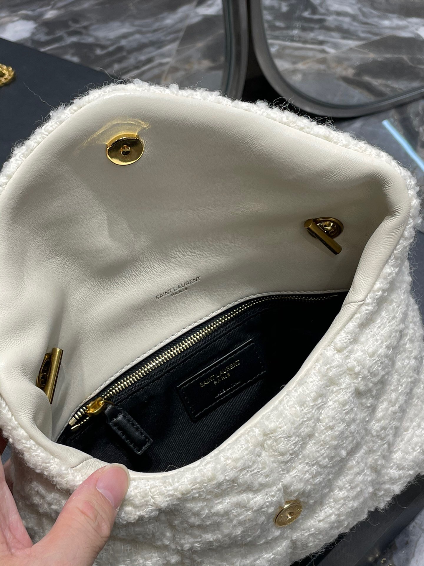 Lady Designer Loulou Puffer small shoulder bag white - Bag - Gorchic - $183.99