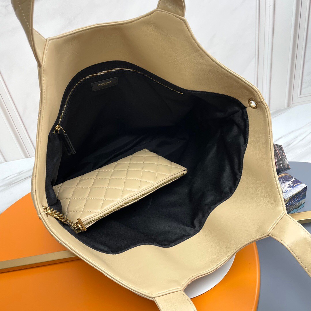 Lady Designer ICARE MAXI SHOPPING BAG IN QUILTED Calfskin APRICOT - Bag - Gorchic - $135.99