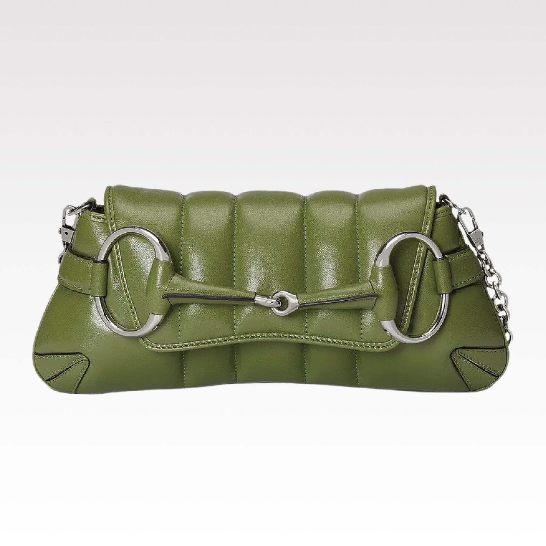 Double-G Horsebit Chain Small Shoulder Bag Green - Bag - Gorchic - $110.99