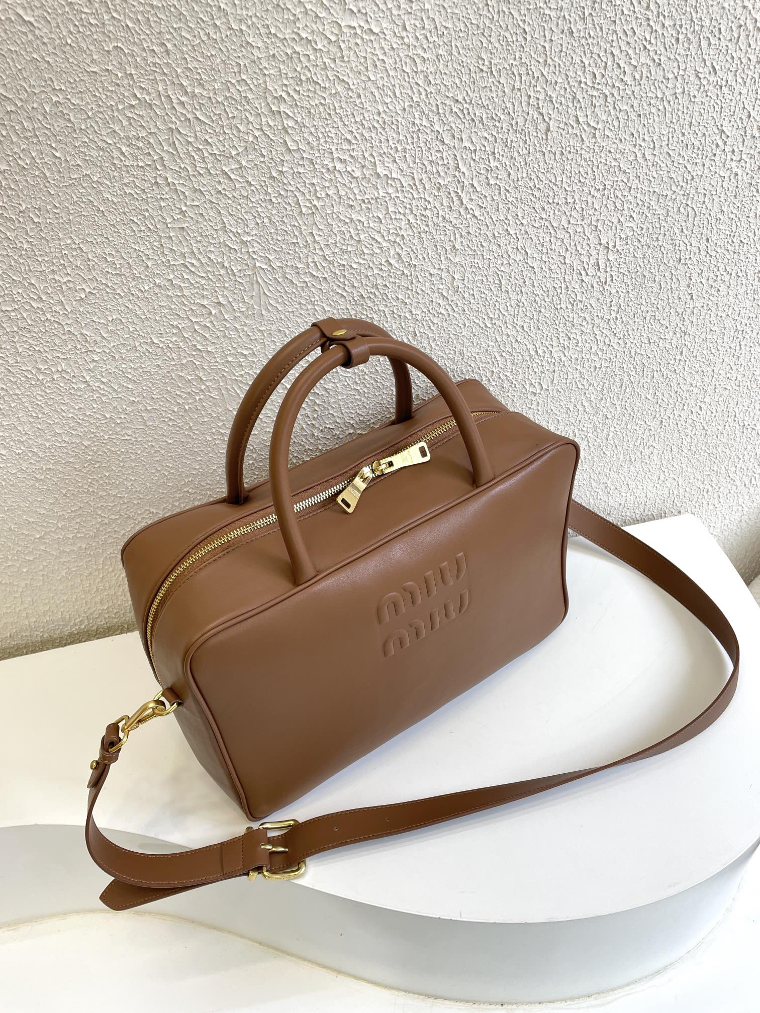 Residenza MU Leather Top-Handle Bag- Brown - Bag - Gorchic - $158.99