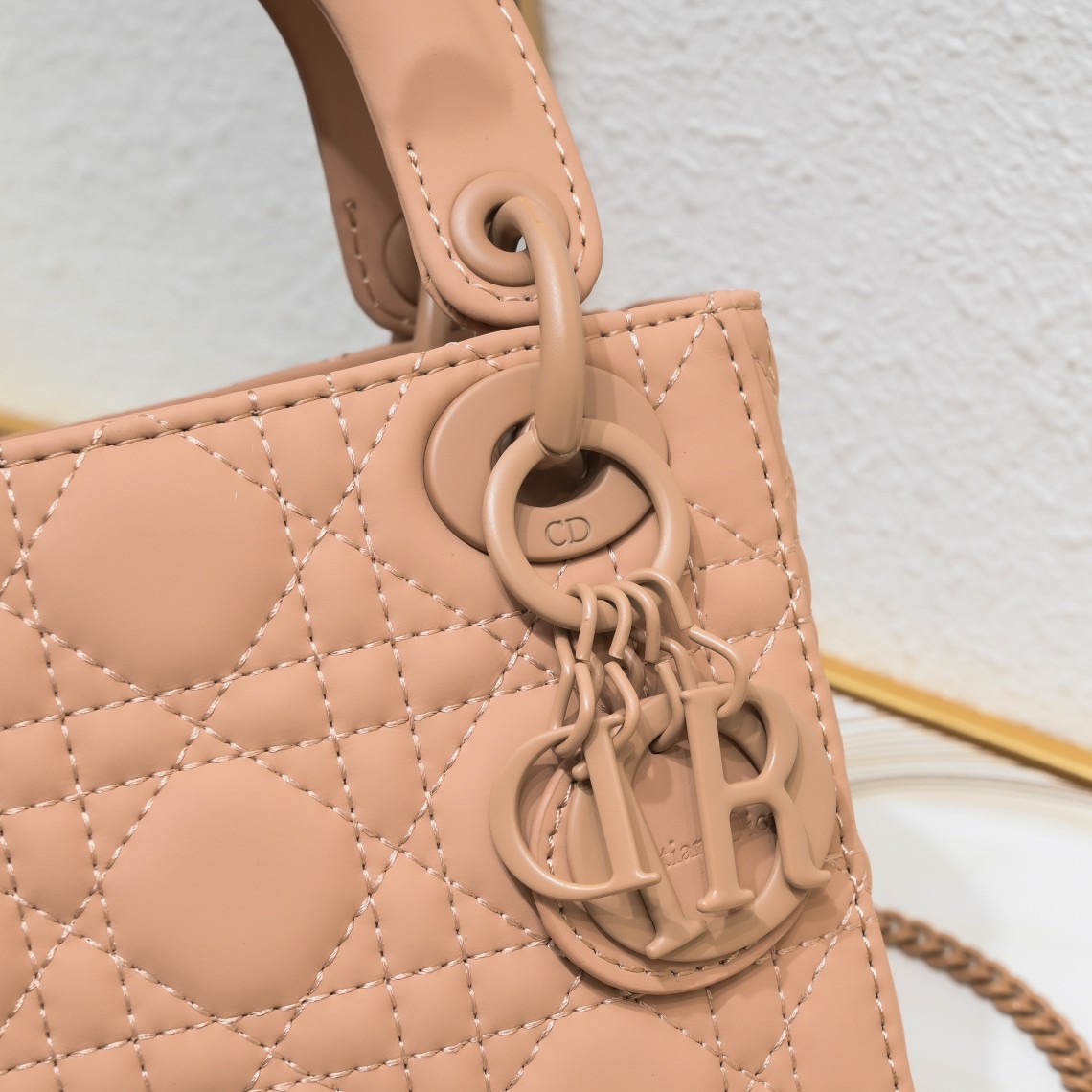 D Inspired Mini Lady D Inspired Bag Blush Ultramatte Calfskin - Bag - Gorchic - $138.99