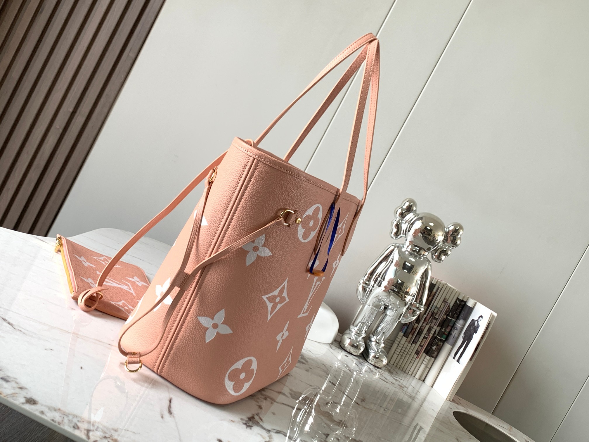 Designer Monogram Neverfull MM Pink Embossed Medium Shopping Bag - Gorchic - $124.99