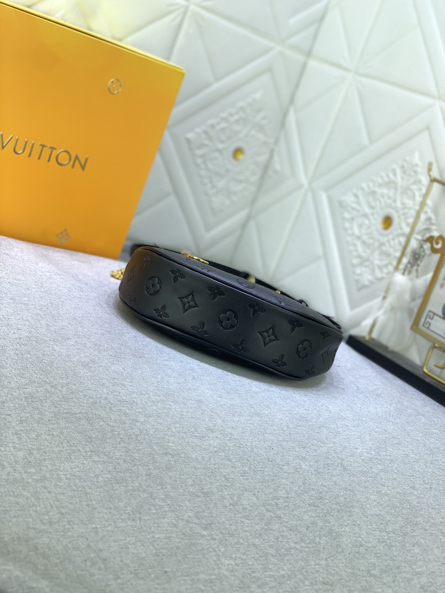 Designer Monogram  Bag Loop Hobo in Black - Bag - Gorchic - $122.99