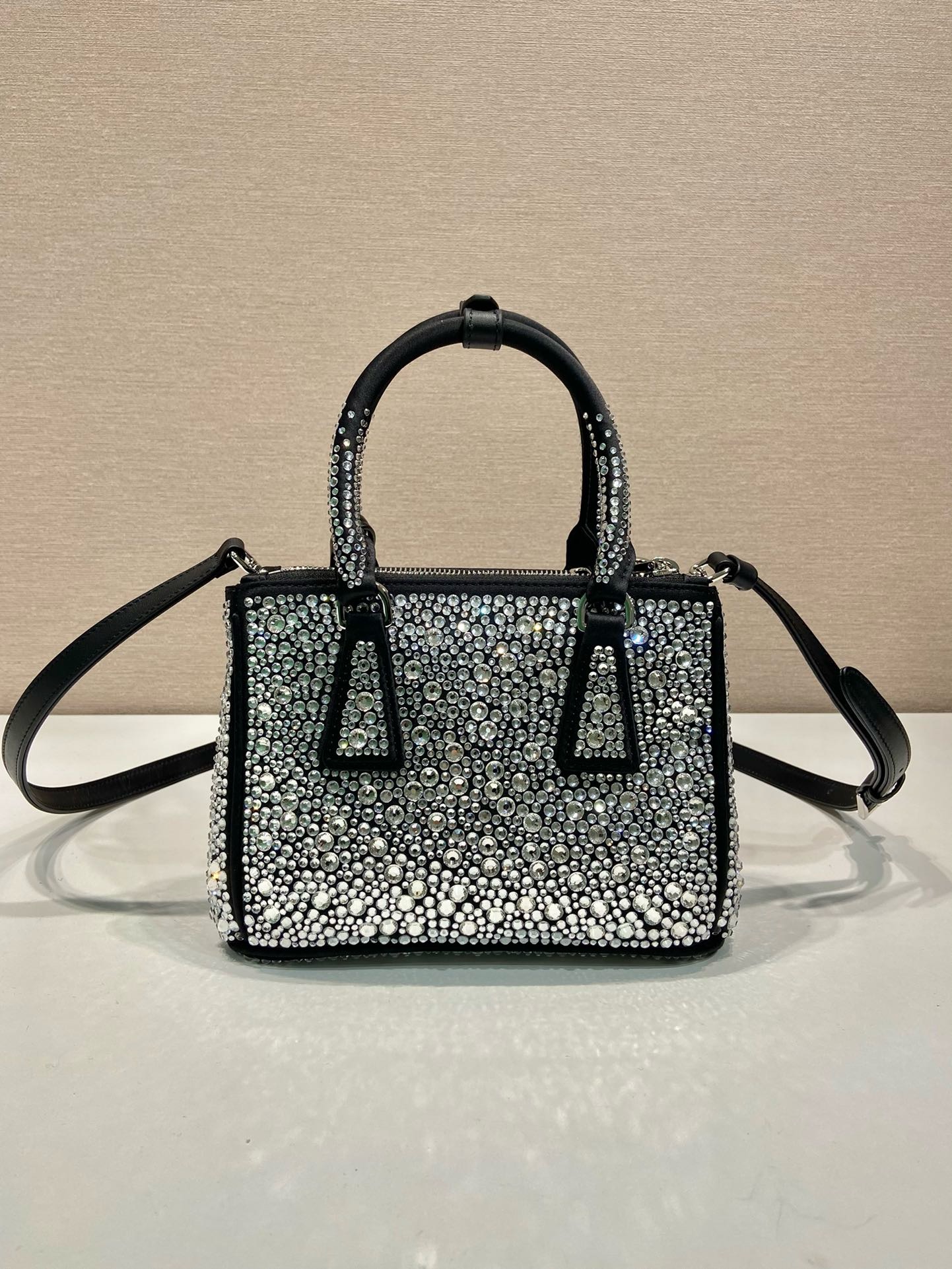 Saffiano texture Galleria Satin Mini-bag With Crystal - Bag - Gorchic - $495.99