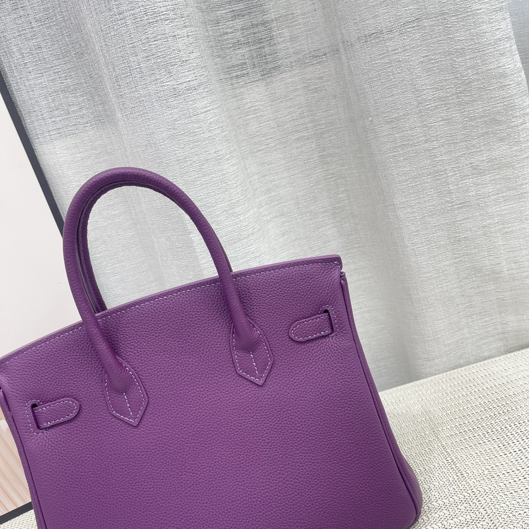 H-Inspired Birkin Togo Retourne Bag Golden-Purple Bag - Gorchic - $185.99