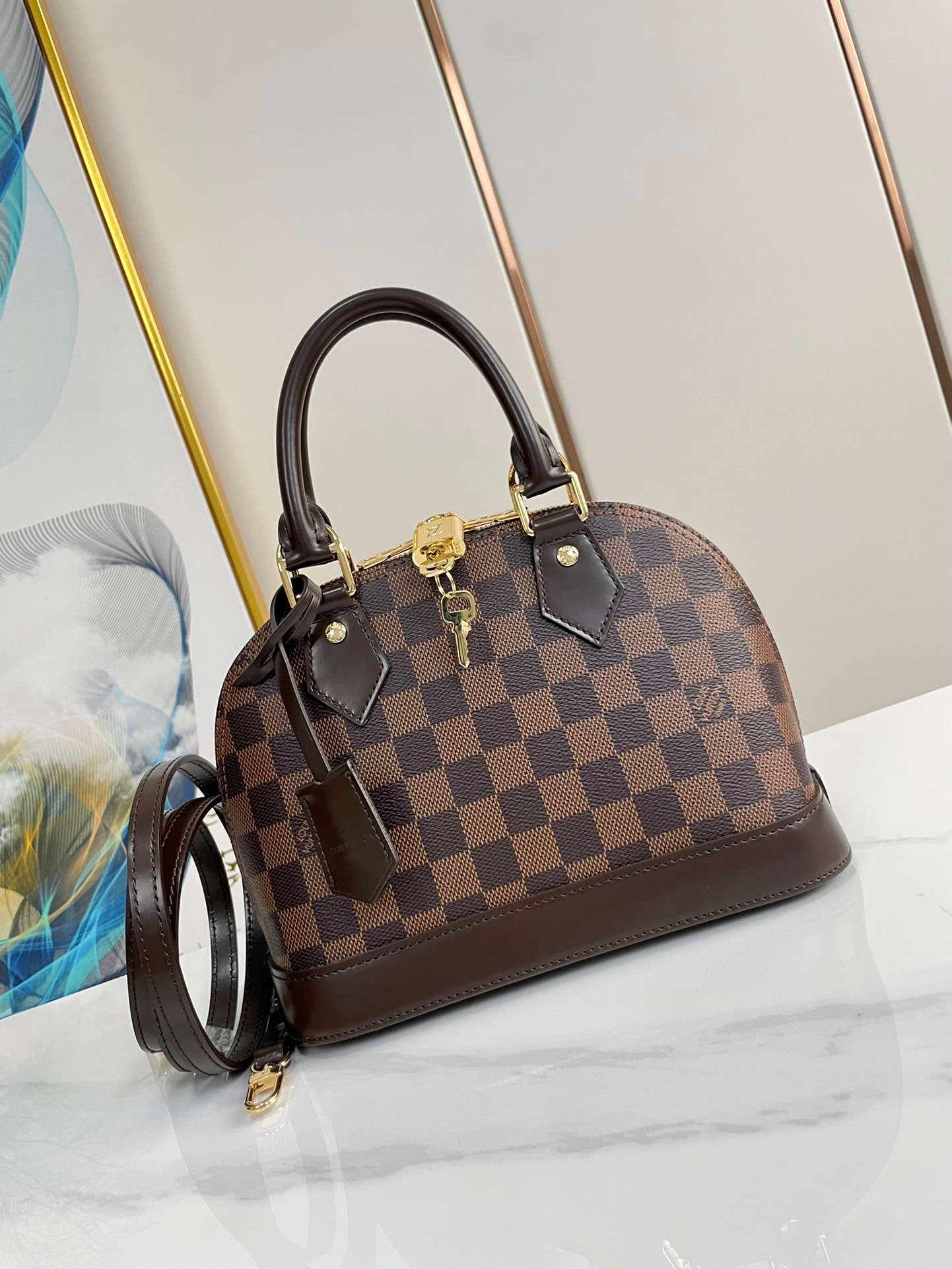 Designer Monogram Alma BB 2way bag Damier Ebene - Bag - Gorchic - $146.99