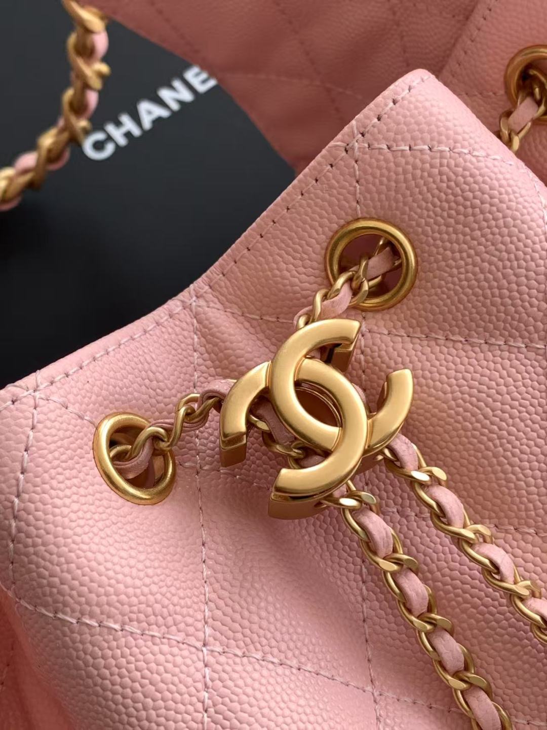 CC Inspired 25 Small Handbag Grained Calfskin & Gold-Tone Metal Pink -Bag - Gorchic - $152.99