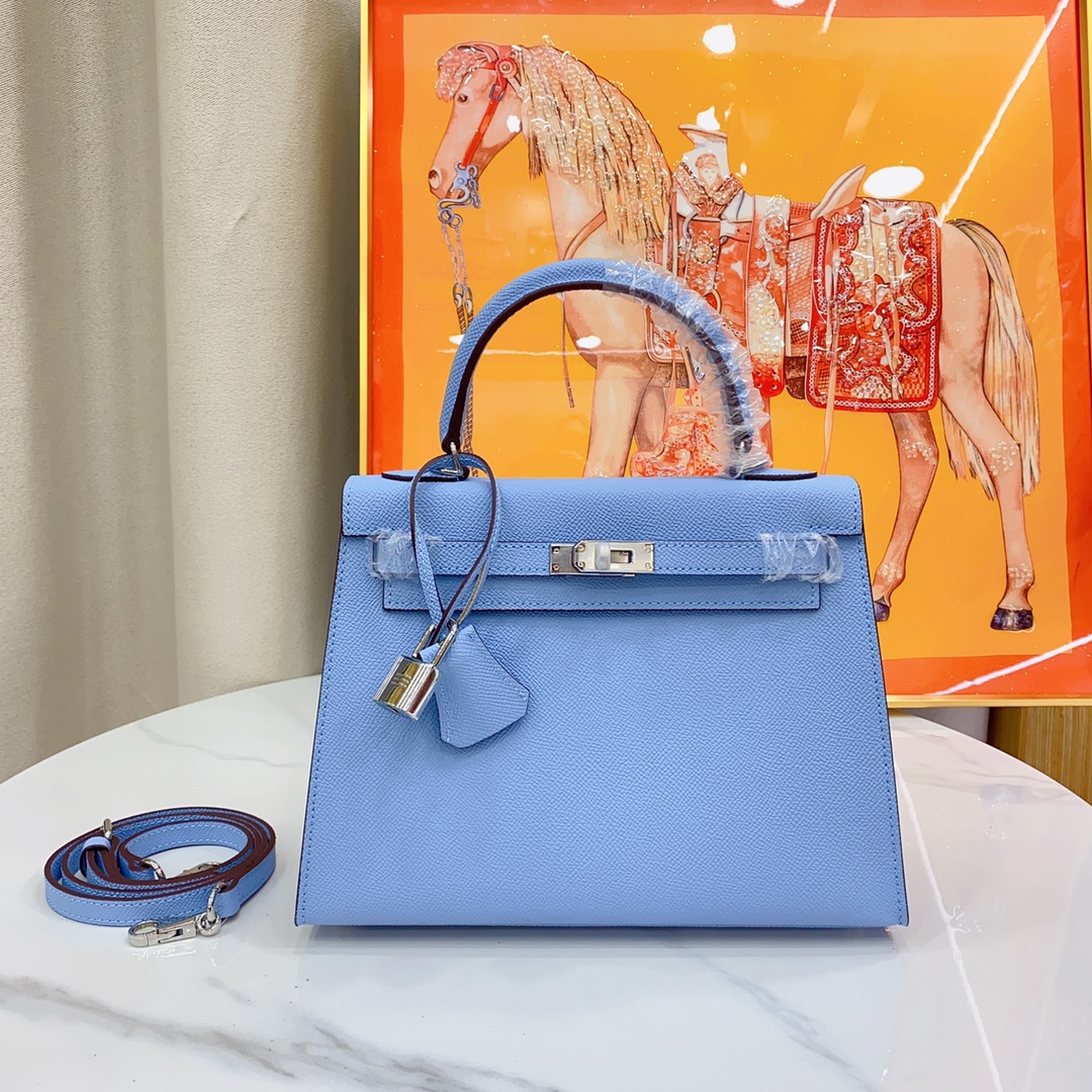 H-Inspired Kelly Haze Light Blue Silver Hardware - Bag - Gorchic - $148.99