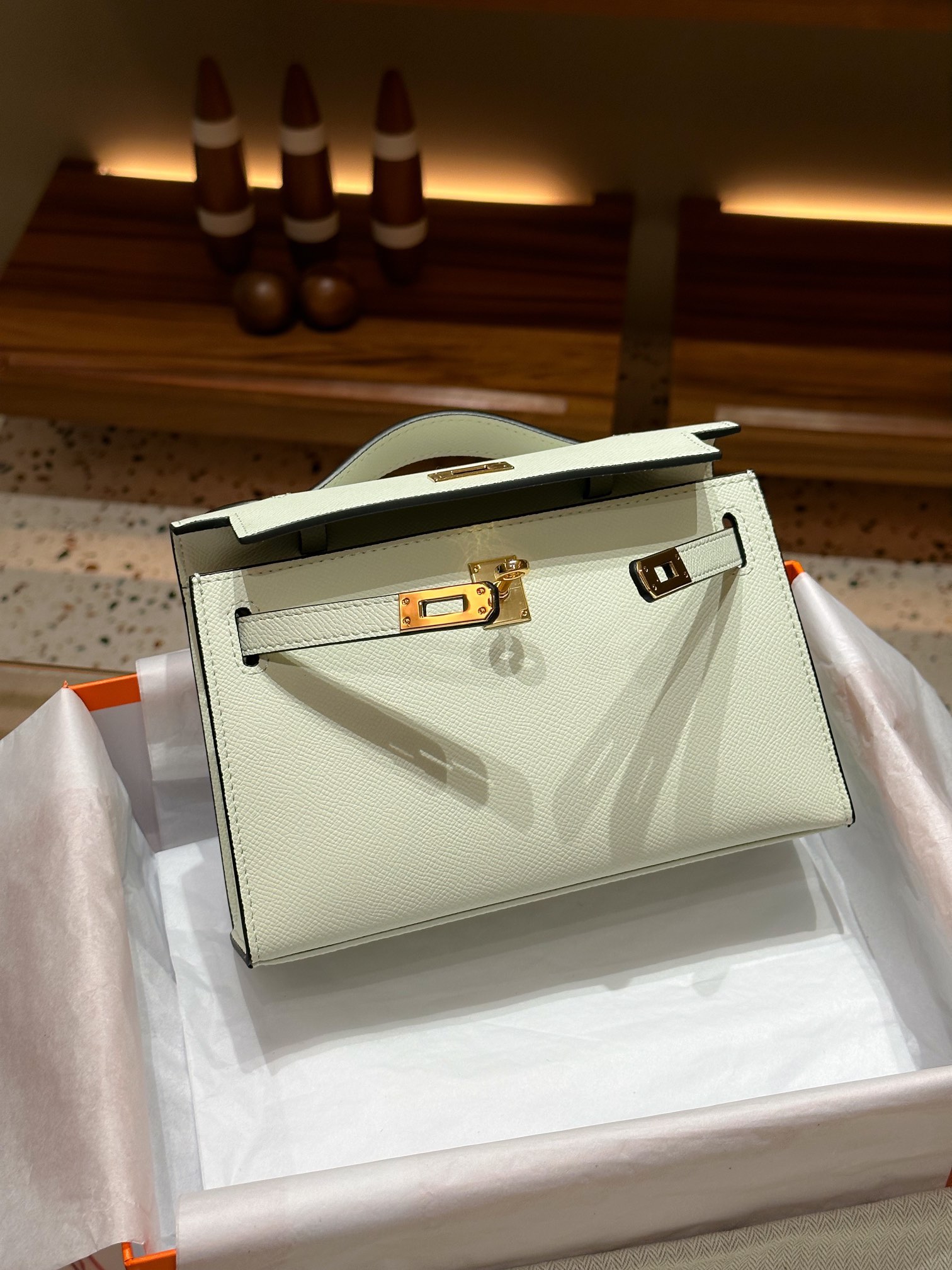 H-Inspired Kelly Mini 1st Kelly Pochette Generation Epsom Palm Leather-Bubble Green - Gorchic - $146.99