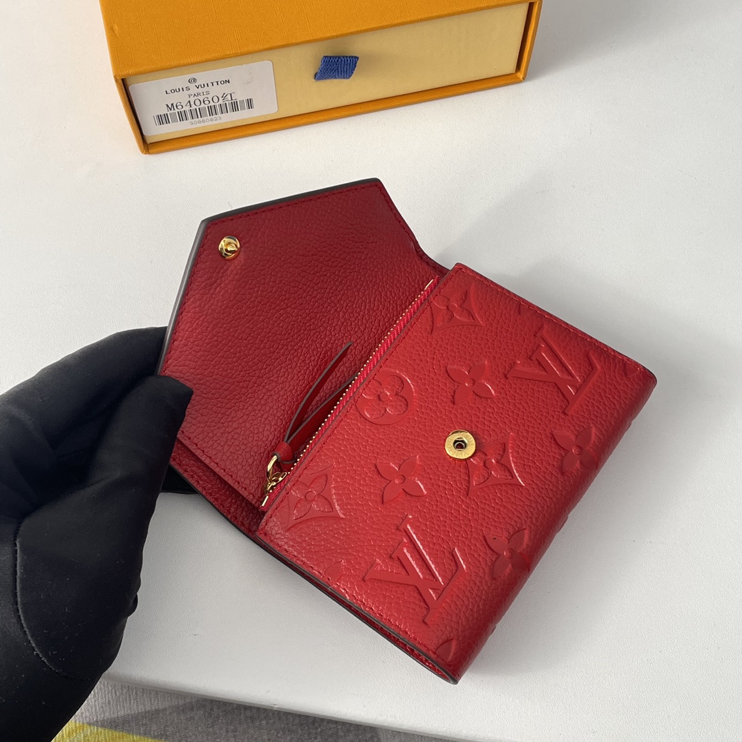 Designer Monogram  Victorine Red Wallet - Gorchic - $44.99