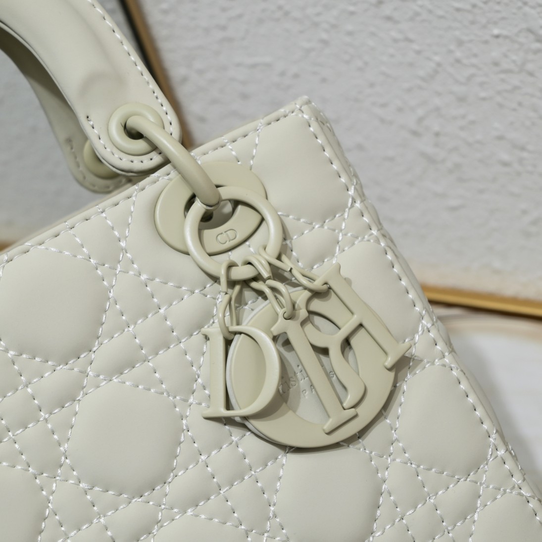 D Inspired Small Lady D Inspired Bag White Ultramatte Calfskin - Bag - Gorchic - $144.99