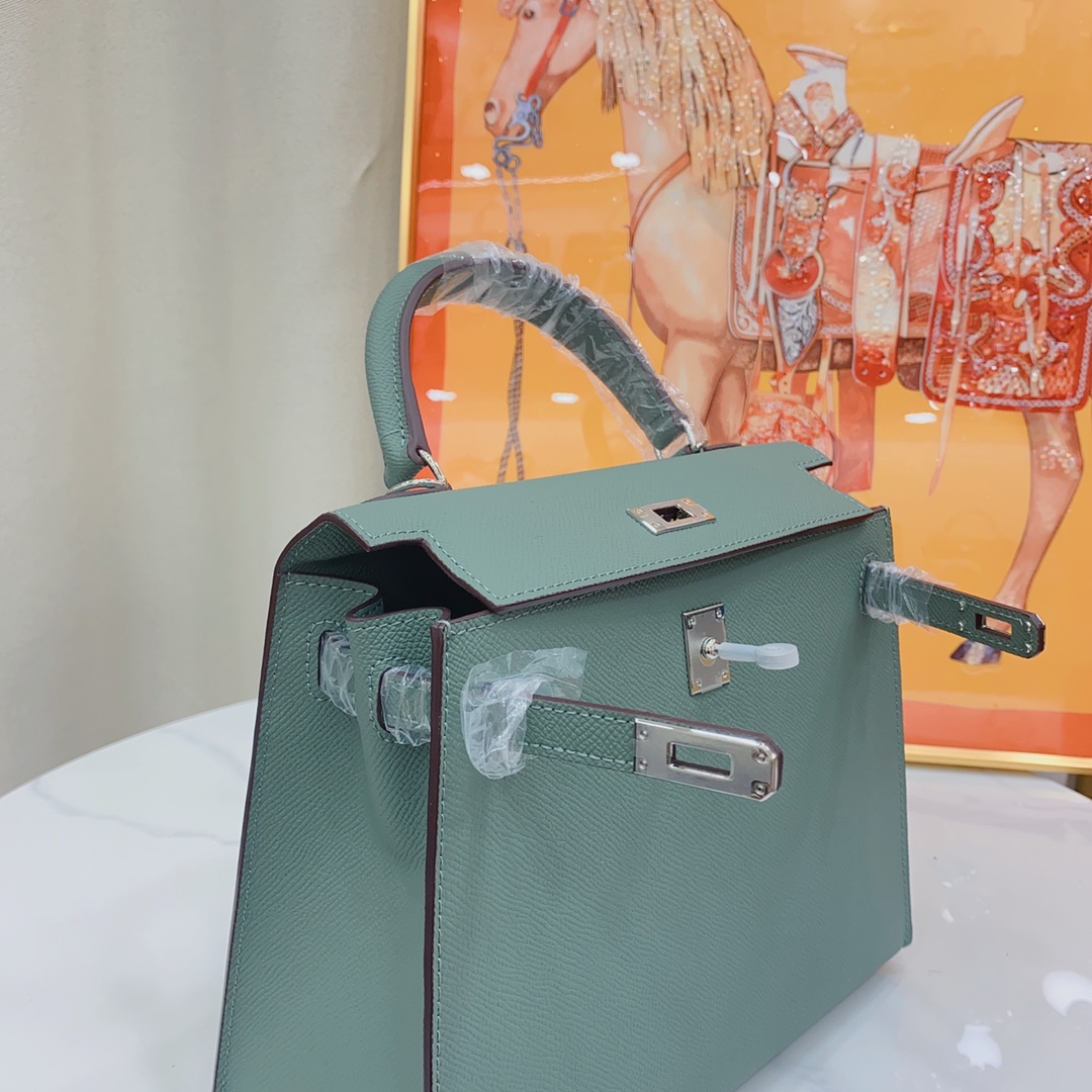 H-Inspired Kelly Haze Green Silver Hardware - Bag - Gorchic - $156.99