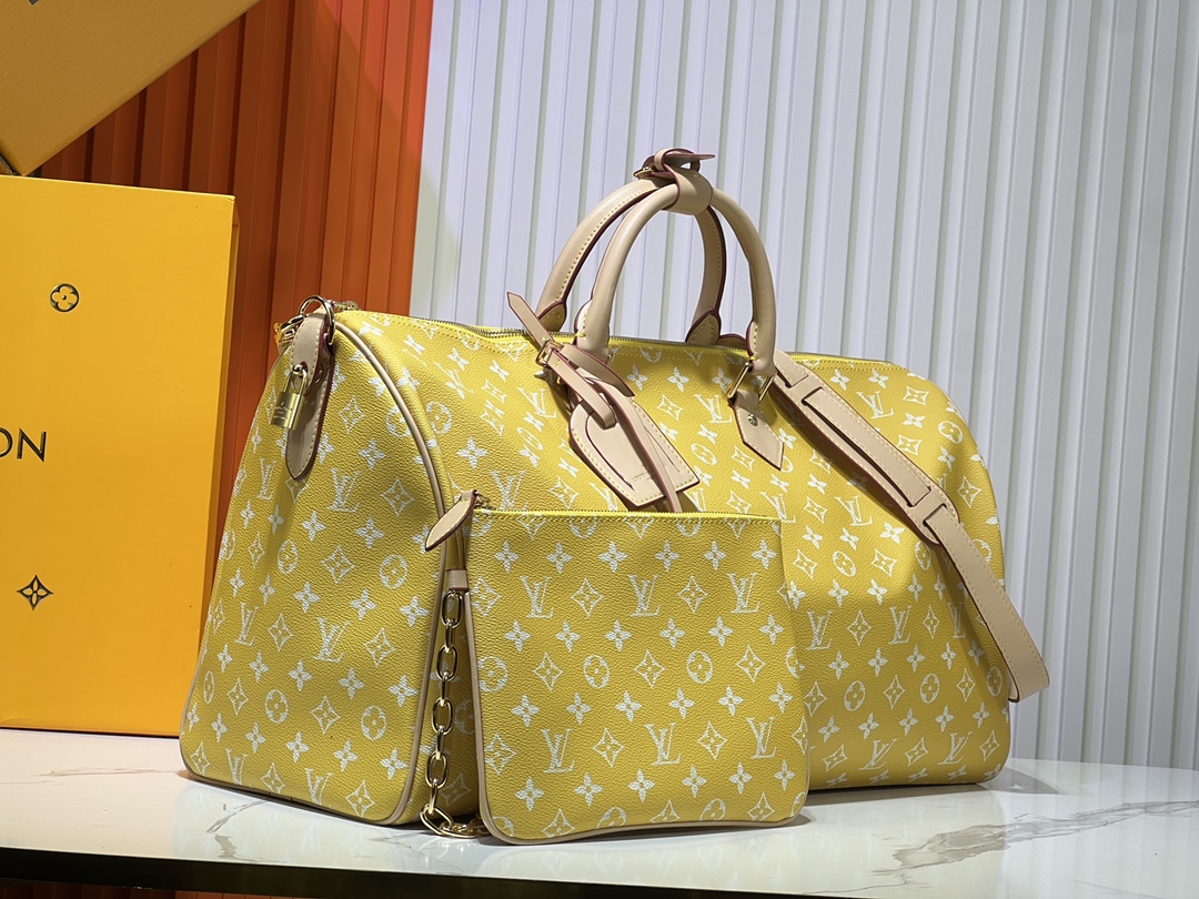 Designer Monogram Speedy P9 Bandoulière 50 - Yellow - Bag - Gorchic - $149.99