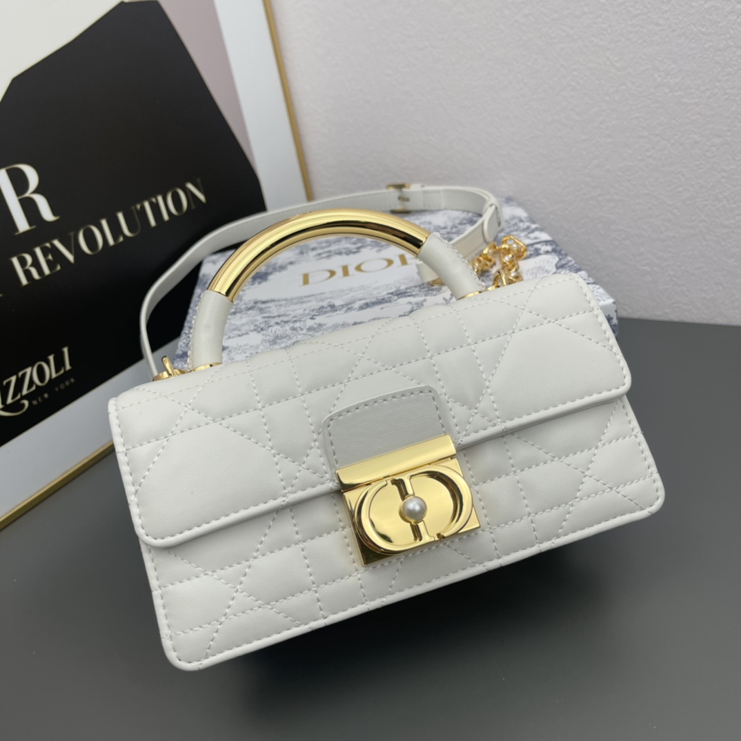 D Inspired ange mini black leather White bag - Bag - Gorchic - $146.99