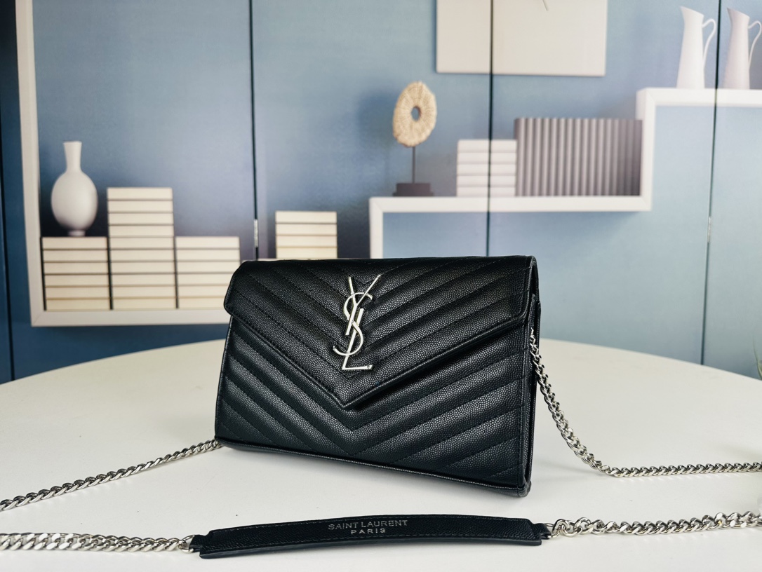 Lady Designer Fashion Cassandre Envelope - Black - Sier Metal - Gorchic - $119.99