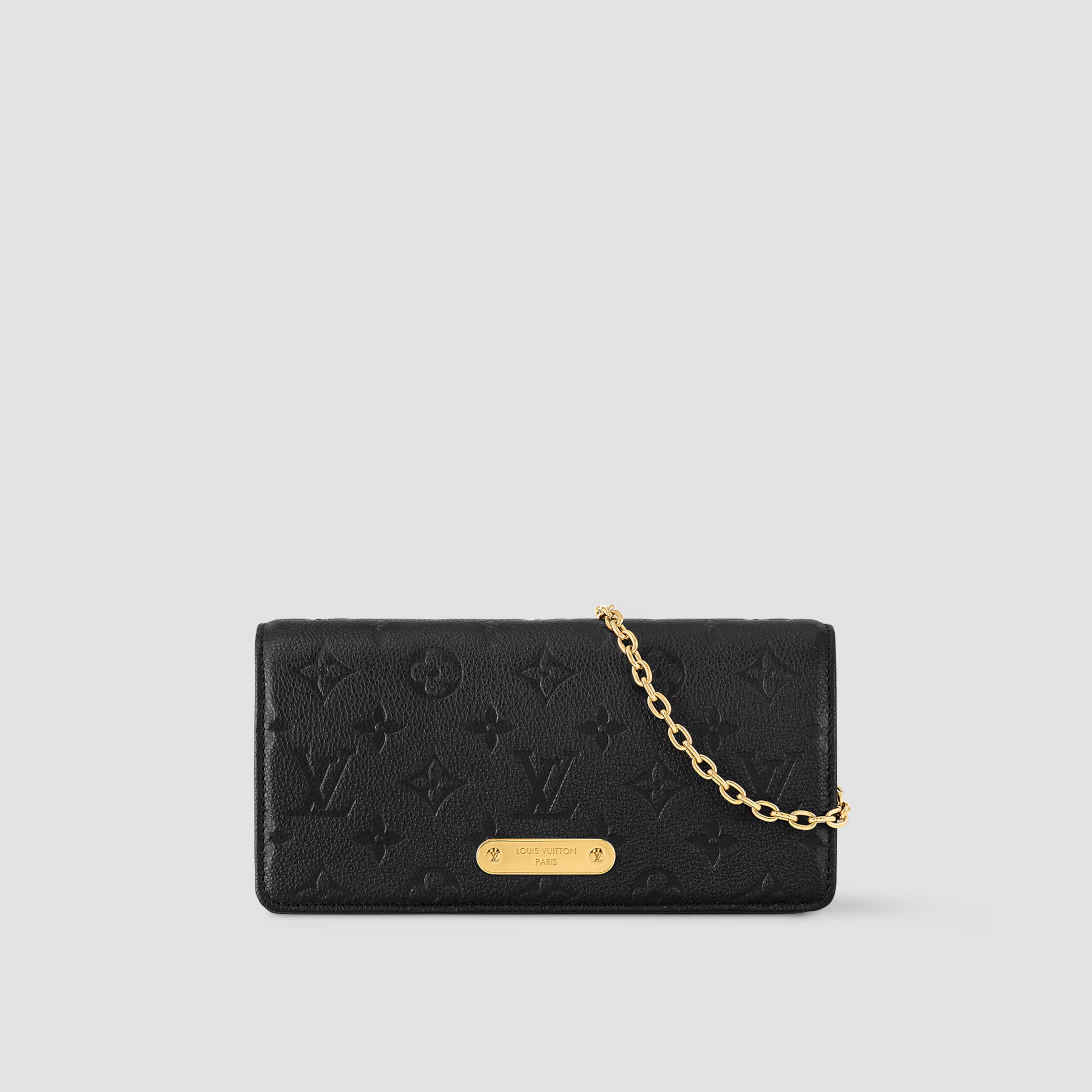Designer Monogram Empreinte Monogram Leather Black Wallet On Chain Lily - Bag - Gorchic - $129.99