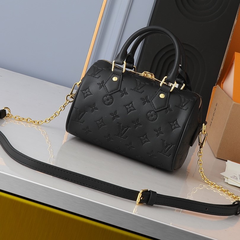 Nano Speedy Monogram Empreinte Leather-Black - Bag - Gorchic - $123.99