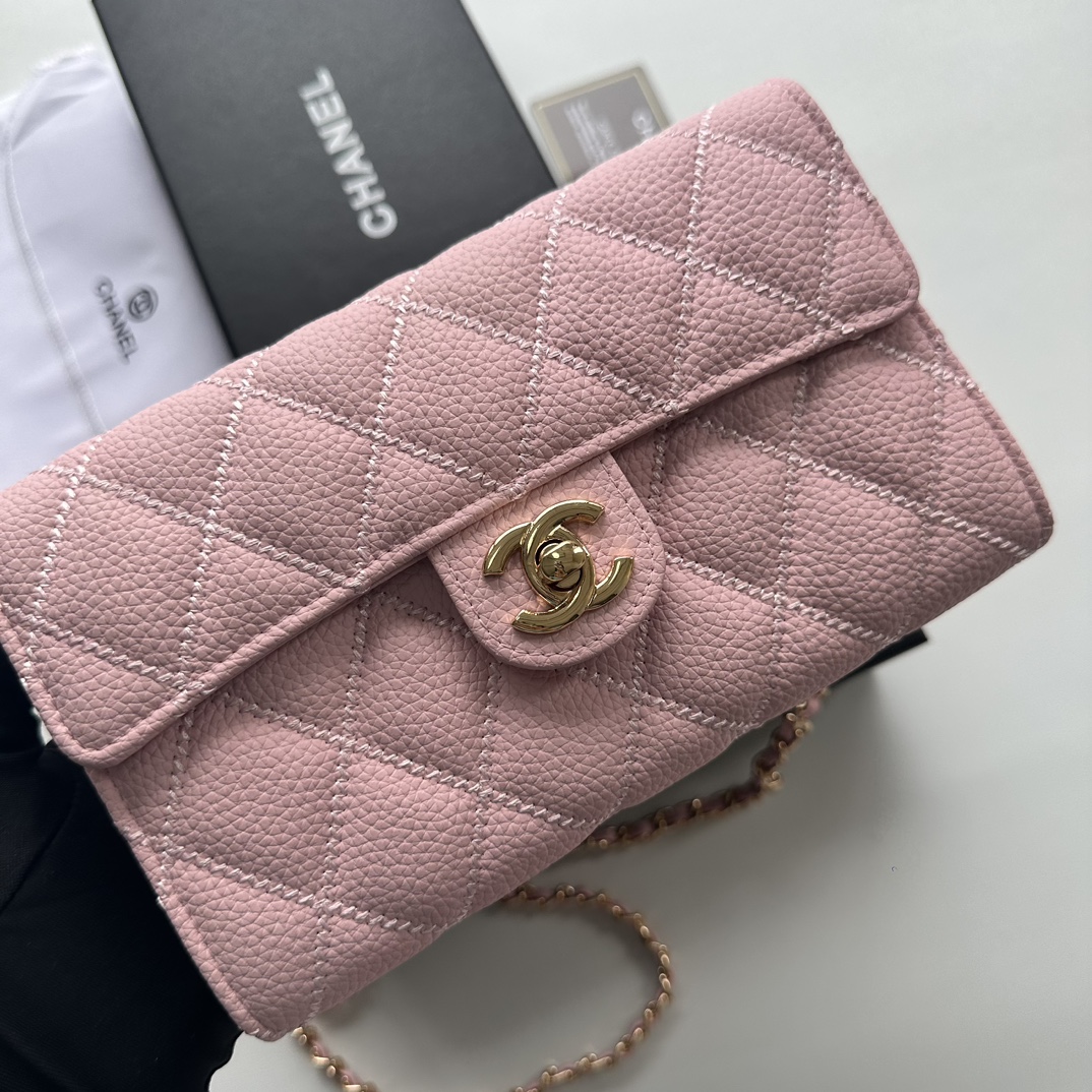 CC Inspired Chain Shoulder Crossbody Small Bag - Pink Bag - Gorchic - $101.99