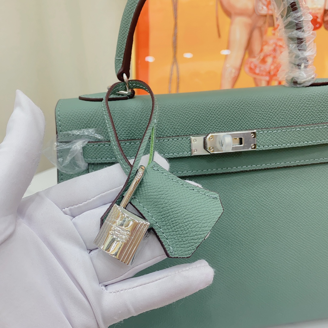 H-Inspired Kelly Haze Green Silver Hardware - Bag - Gorchic - $156.99