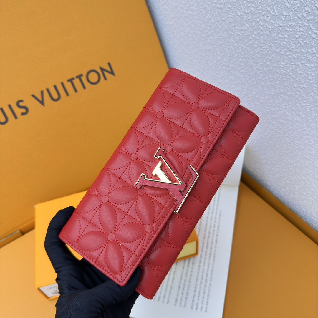 Designer Monogram Capucines Compact Maxi Red Wallet ﻿ - Gorchic - $59.99