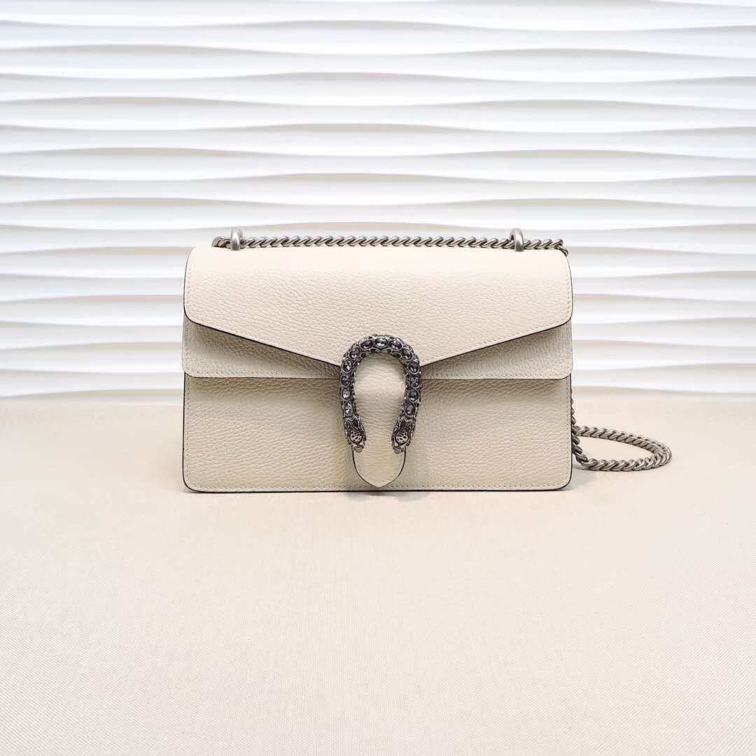 Double-G DIONYSUS White Leather Small Shoulder Bag - Gorchic - $106.99