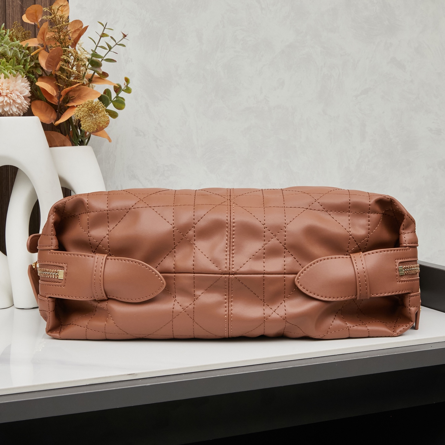 D Inspired D-Journey Bag -Light Gold-Tone Flat Macrocannage - Gorchic - $132.99