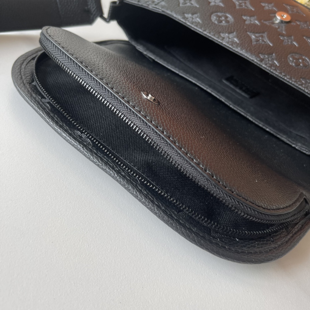 Designer Monogram Pulse Black Embossed Messenger Bag - Gorchic - $135.99