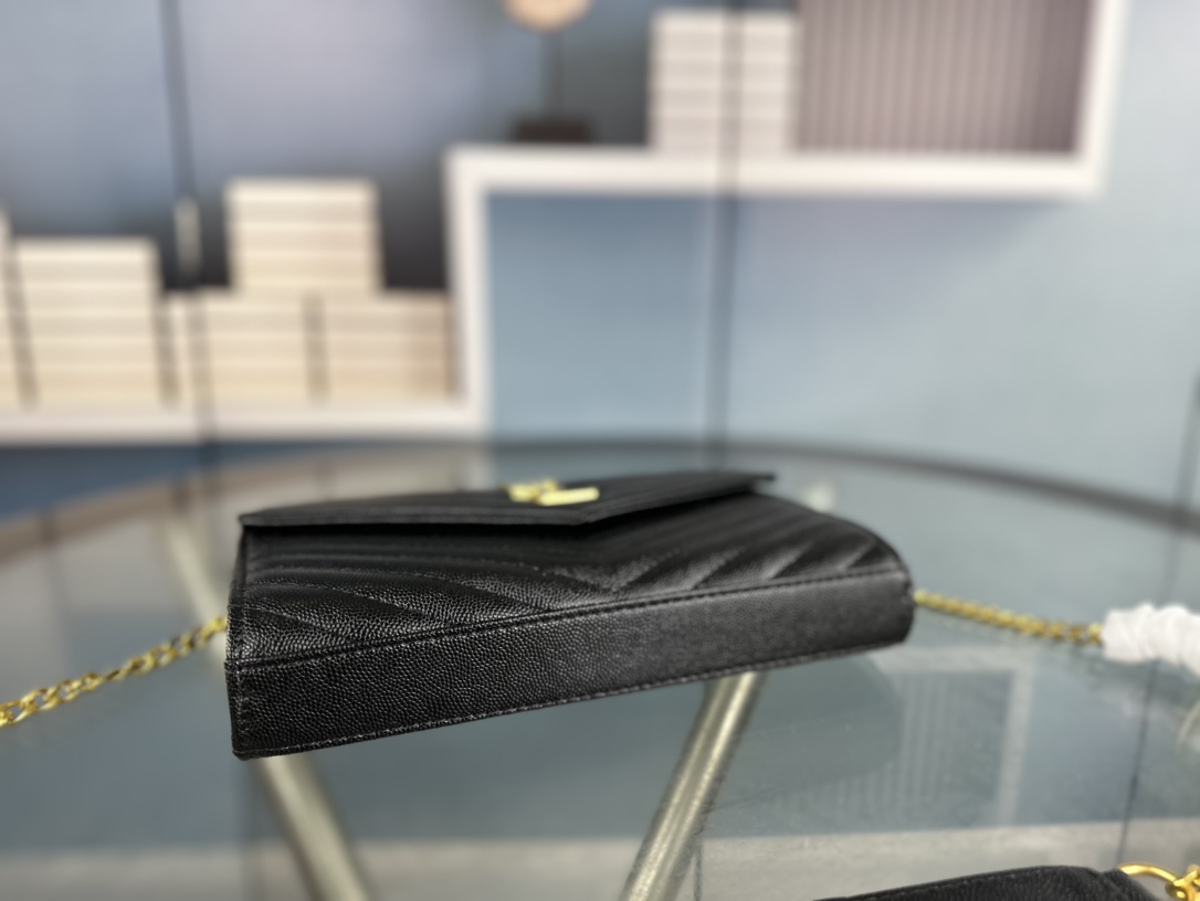 Lady Designer Fashion Cassandre Envelope- Black - Gold Metal - Gorchic - $119.99