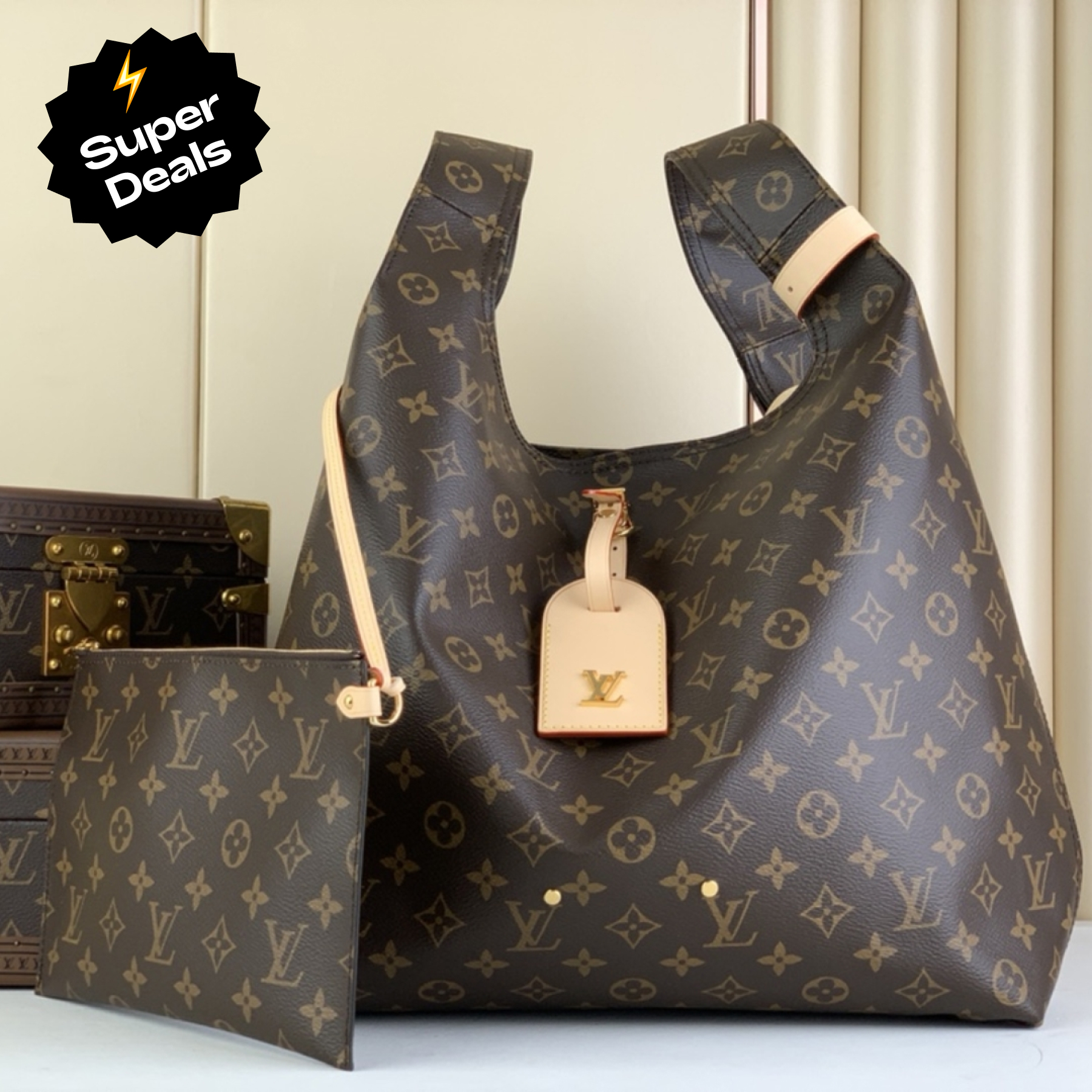 Designer Monogram ATLANTIS Large Basket Handbag - Bag - Gorchic - $121.99