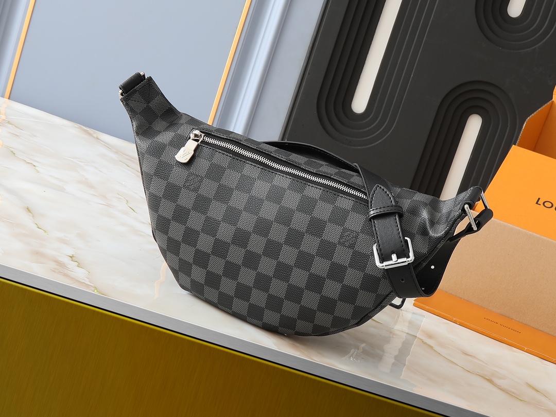 Designer Monogram Campus Bumbag Belt Bag in Black Tessellations - Bag - Gorchic - $123.99