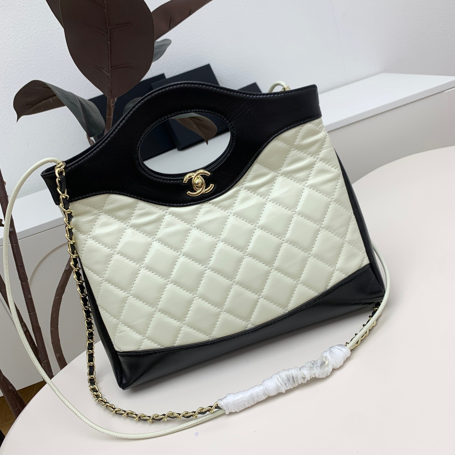 CC Inspired 31 Small Shopping Bag White And Black - Bag - Gorchic - $141.99