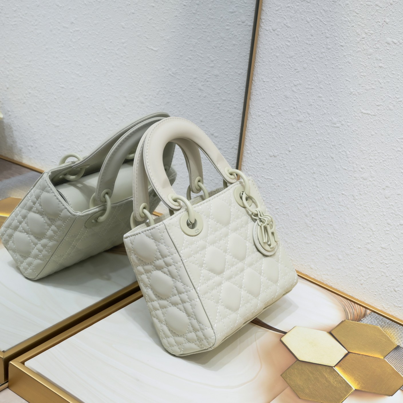 D Inspired Mini Lady D Inspired Bag White Ultramatte Calfskin - Bag - Gorchic - $138.99